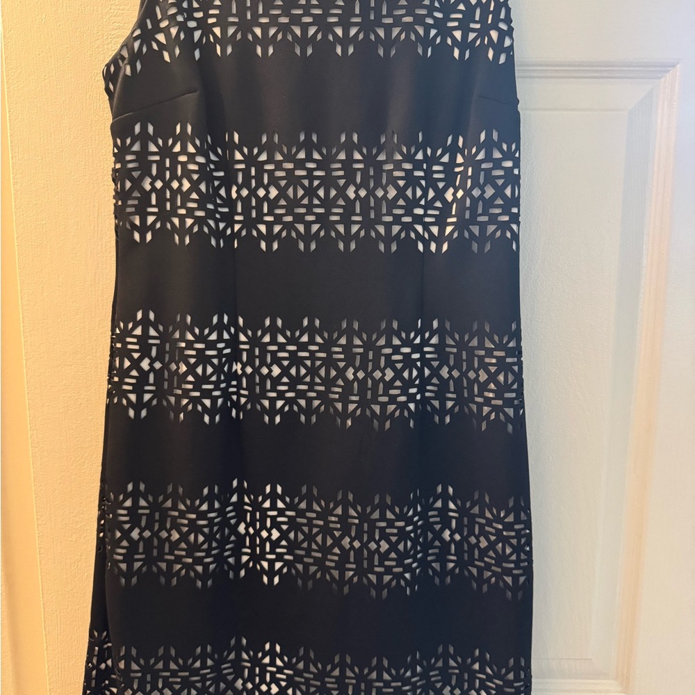 White House Black Market One Shoulder Black Dress